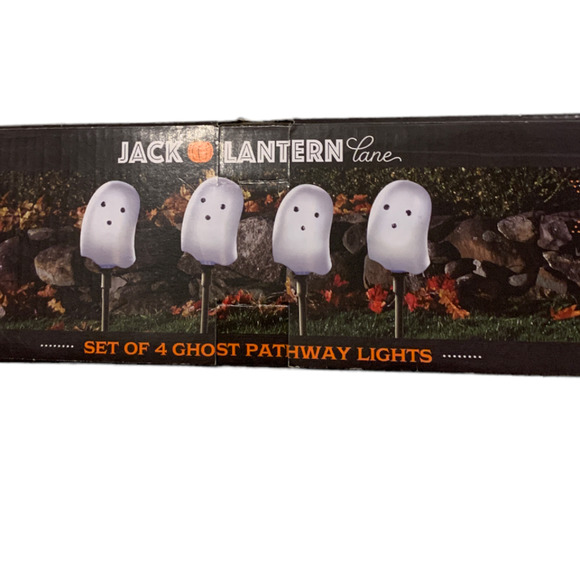 Halloween White ghost pathway jack o lantern lane lights Spooky Decor Outdoor - Picture 1 of 10